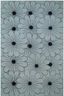 Ivory and Black Handmade Wool and Viscose Floral Rug