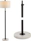 June Contemporary Adjustable 66" Oil-Rubbed Bronze Floor Lamp with White Linen Shade