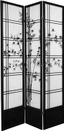 83.5" Black Bamboo Tree Shoji Room Divider