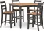 Light Brown and Dark Brown Counter Height Dining Set with 4 Chairs