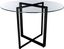 36" Round Clear Glass Dining Table with Black Steel Base