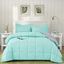 Aqua Blue Reversible Microfiber Full/Queen Duvet Set