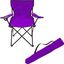 Purple Folding Steel and Polyester Camping Chair with Arms