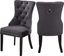 Nikki Grey Velvet Upholstered Dining Chair with Espresso Wood Legs