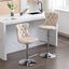 Beige Velvet Adjustable Swivel Bar Stools with Chrome Base, Set of 2