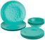 Teal Melamine 12-Piece Dinnerware Set, Service for 4