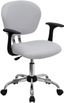 Mid-Back White Mesh Swivel Task Chair with Chrome Base