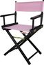 Classic Foldable Director's Chair in Black and Pink, Solid Wood