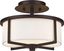 Wesley Bronze Drum Ceiling Mount with Off-White Shade