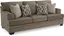 Nutmeg Greige Fabric Queen Sleeper Sofa with Metal Legs