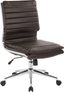 Espresso Executive Swivel Office Chair with Leather and Metal Base