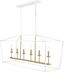 Pagoda 49" Satin White Iron Candle-Style Linear Chandelier