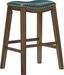 Contemporary Green Saddle-Style Wood Pub Stool 31''