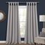 Light Gray Knotted Tab Top Blackout Curtain Panels, 95" x 52"