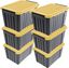 72 Quart Black and Yellow Stackable Plastic Storage Bins with Lids, 6-Pack