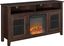 Traditional Brown 58" Highboy Media Stand with Electric Fireplace