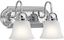 Chrome Curved Wall Mount Bathroom Vanity Light with Frosted Glass Bell Shades