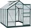 Dark Green Polycarbonate Walk-In Greenhouse with Aluminum Frame