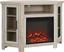 Elegant White Oak 48" Corner Media TV Stand with Electric Fireplace