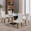 Beige Velvet Upholstered Dining Chairs with Gold Legs, Set of 4