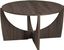 Cerused Ash Round Faux Wood Coffee Table with Open Base