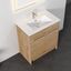 Natural Oak Freestanding Bathroom Vanity with Ceramic Sink, 30 Inch