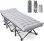 Gray XXL Folding Camping Cot with Mattress and Carry Bag