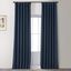 Voyager Blue 84" Blackout Linen Curtains with Rod Pocket