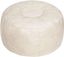 Ivory Faux Leather Round Moroccan Pouf Ottoman