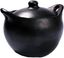 Large Black Clay Rounded Soup Pot, 6 Quarts