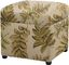 Jacob 18" Tan Floral Jacquard Storage Cube Ottoman