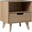 Riviera Mid-Century Modern 1-Drawer Nightstand with Open Cubby