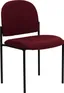 Burgundy Fabric and Vinyl Stackable Metal Side Chair