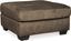 Grand Gray 37" Square Traditional Plush Ottoman