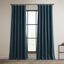 Story Blue Faux Linen Room Darkening Curtains 84 Inches