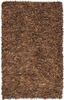 Saddle Brown Hand-Knotted Leather Shag Rug 8' x 10'