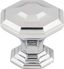 Polished Chrome Geometric Round Knob with Mounting Hardware