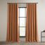 Desert Orange Faux Linen Room Darkening Curtain Panel 50" x 108"