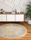 Yellow and Ivory Round Stain-Resistant Area Rug