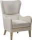 Gray Linen Wingback Accent Chair with Light Wood Legs