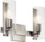 Brushed Nickel 2-Light Vanity with Clear Fluted Glass