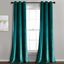 Teal Green Velvet Blackout Grommet Window Curtain Panels 38"W x 84"L