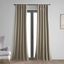 Warm Taupe Linen Blackout Pleated Curtain Panel, 50" x 96"