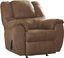 Saddle Brown Faux Leather Recliner with Metal Frame