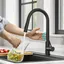 Matte Black Touch-Control Kitchen Faucet with Pull-Down Sprayer