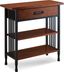 Adjustable Burnished Oak 30" Bookcase with Matte Black Base