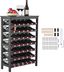 Black 42-Bottle Bamboo Wine Rack with Tabletop