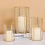 Gold Glass Hurricane Candle Holder Set of 3