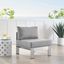 Gray Aluminum Outdoor Armless Slipper Chair