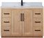 Cicero 48" Light Brown Fir Wood Vanity with White Stone Top